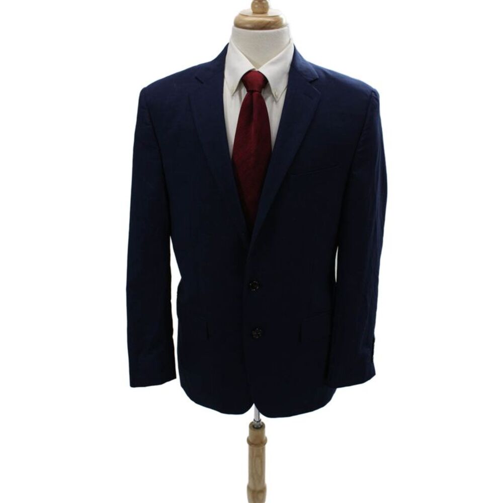 Ralph Ralph Lauren Men 2 Piece Dark Blue Wool Stretch Suit Jacket Size 40